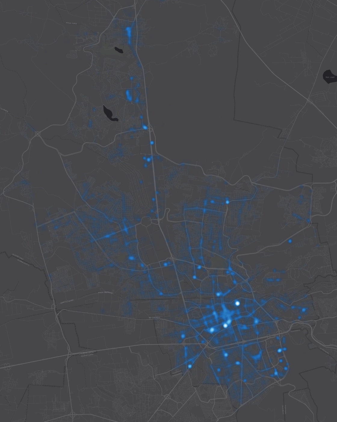 El mapa de calor comercial de Querétaro donde se calculan las zonas desatendidas